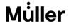 Müller Logo in fetter, klarer Schrift mit Doppelpunkt, steht für funktionales Design und Qualität aus Deutschland