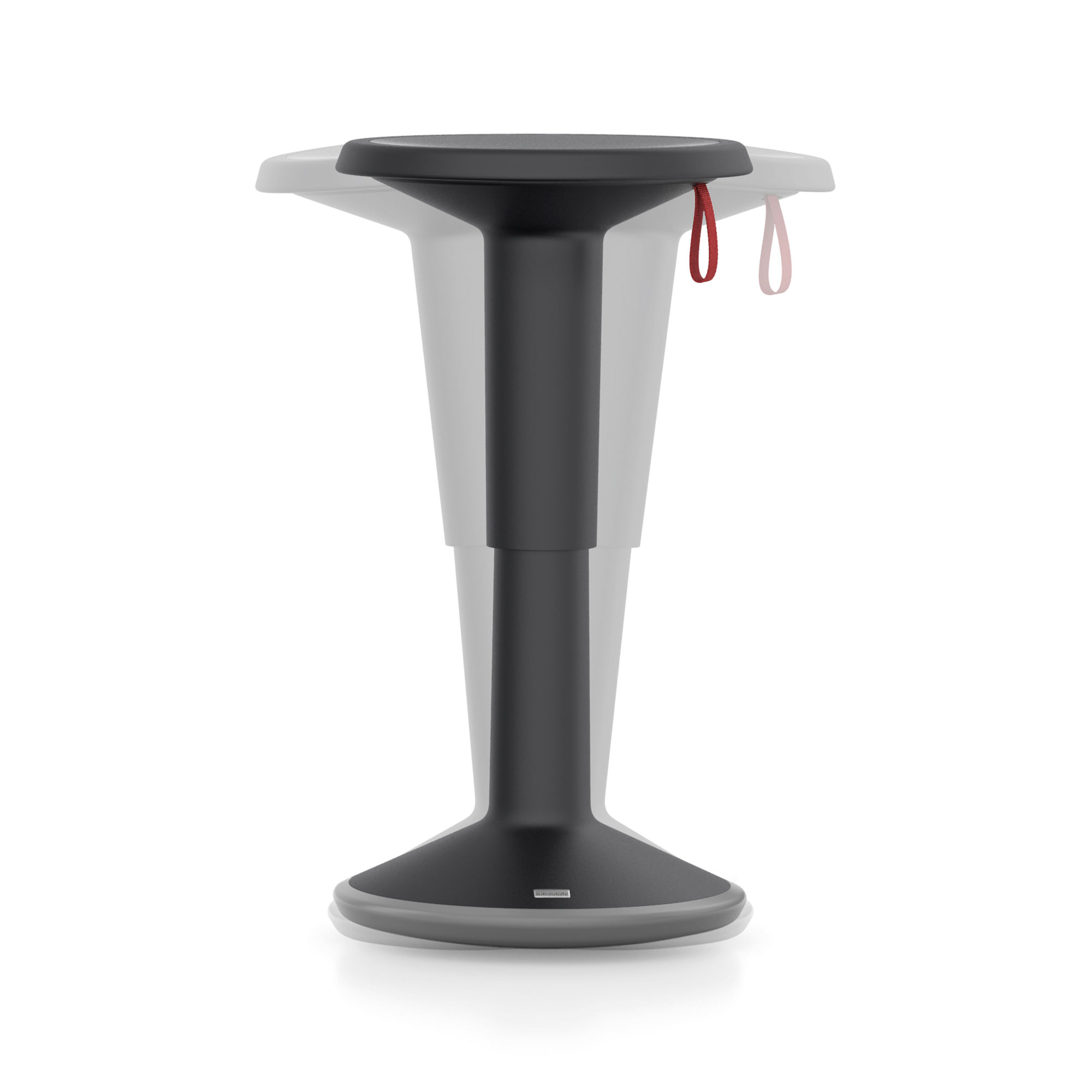 Ein moderner Barhocker in Schwarz und Grau mit einem einfachen, eleganten Design.
