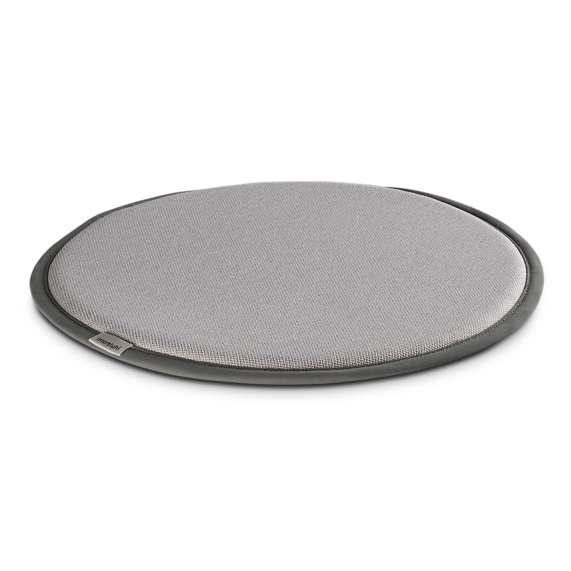 Runde graue Sitzauflage mit gepolsterter Oberfläche für ergonomischen Sitzkomfort