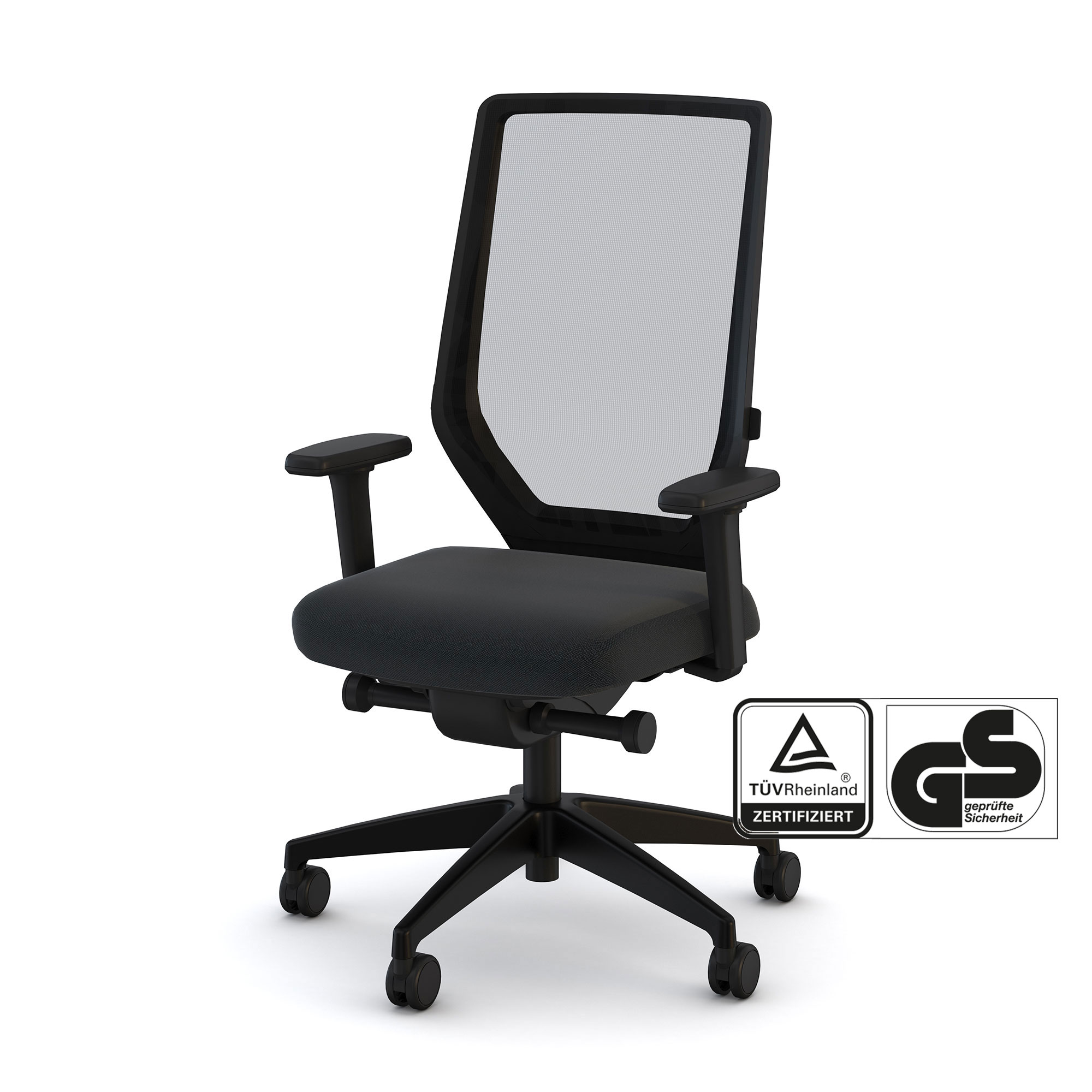 Ergonomischer Bürostuhl mit Netzrückenlehne und gepolsterter Sitzfläche, TÜV Rheinland- und GS-Zertifikaten