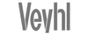 Grau hinterlegtes Veyhl Logo mit technischer Anmutung, spezialisiert auf Tischgestelle und Metallkomponenten