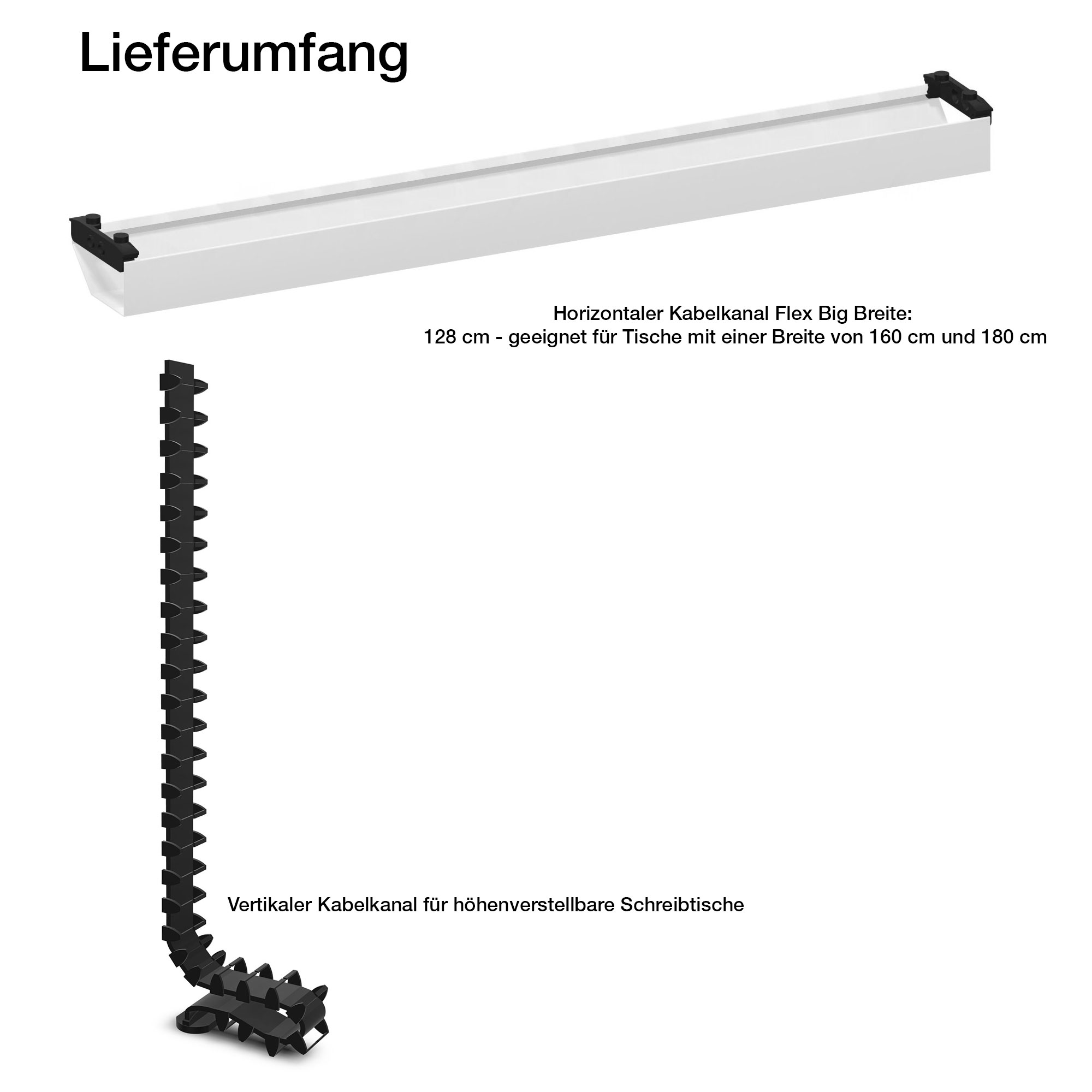 Horizontaler Kabelkanal Flex-big + Vertikale Kabelführung