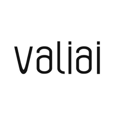 Schwarzes valiai-Logo auf weißem Hintergrund.
