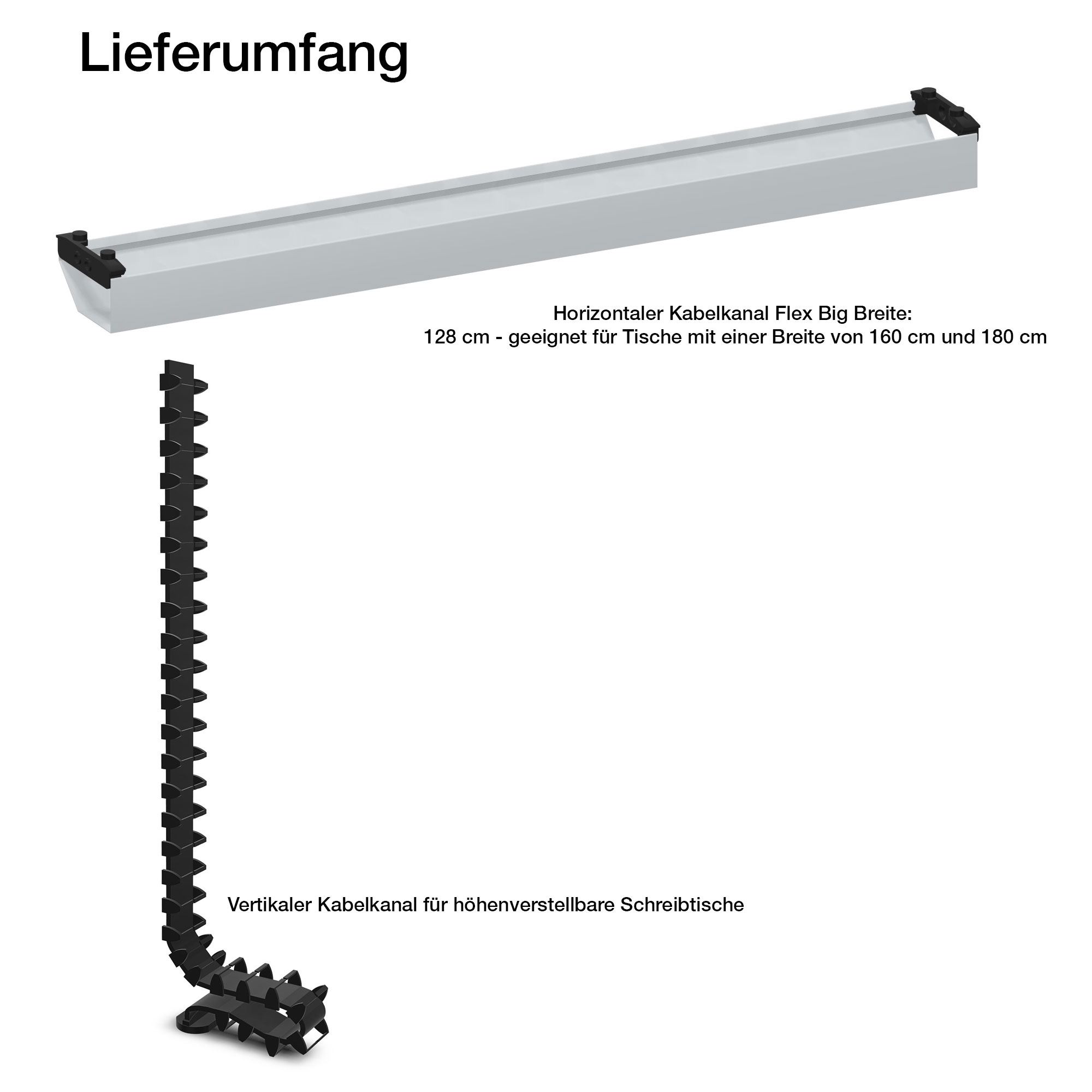 Horizontaler Kabelkanal Flex-big + Vertikale Kabelführung