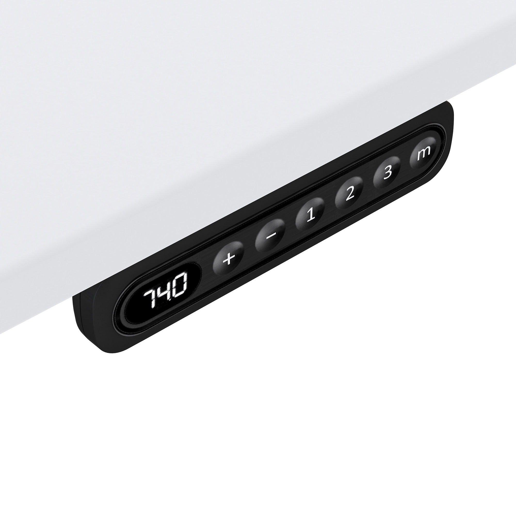 Ein digitaler Höhenversteller mit Tasten und Anzeige.