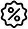Einfaches Prozent-Siegel-Symbol in schwarz auf transparentem Hintergrund