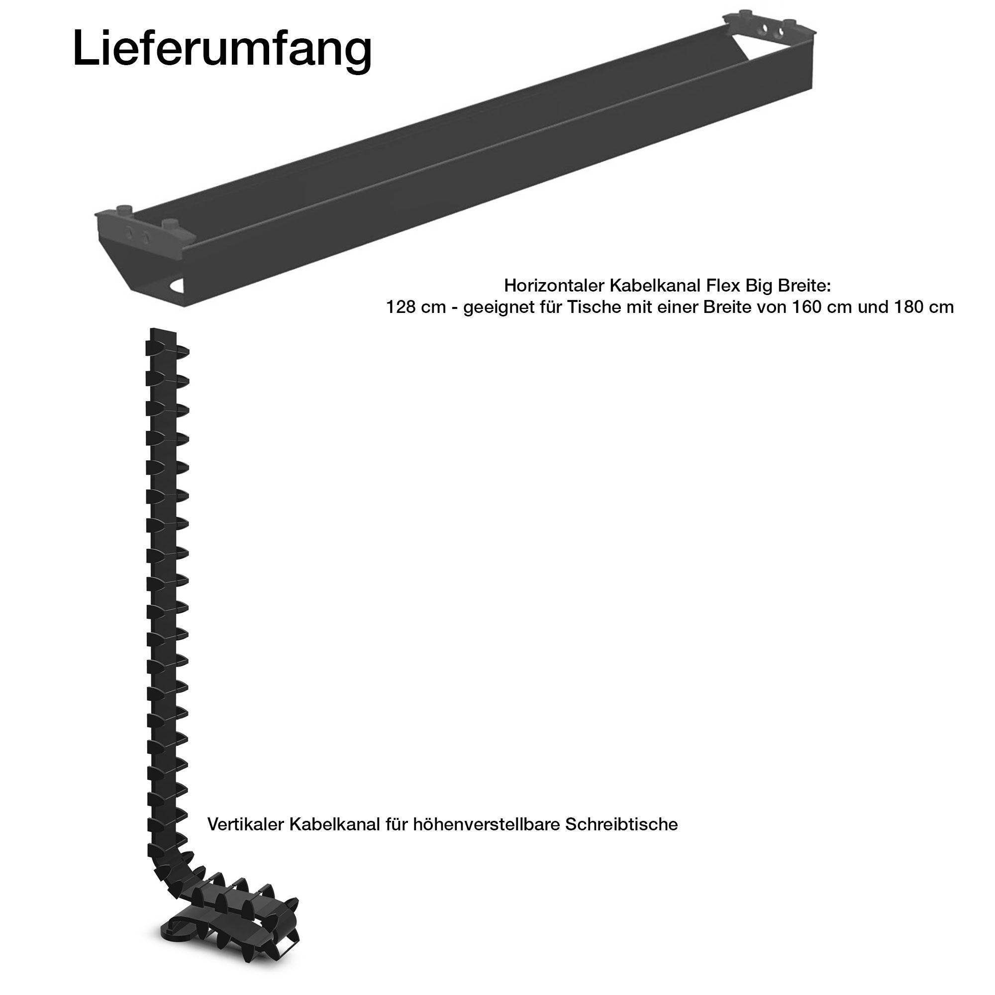 Horizontaler Kabelkanal Flex-big + Vertikale Kabelführung