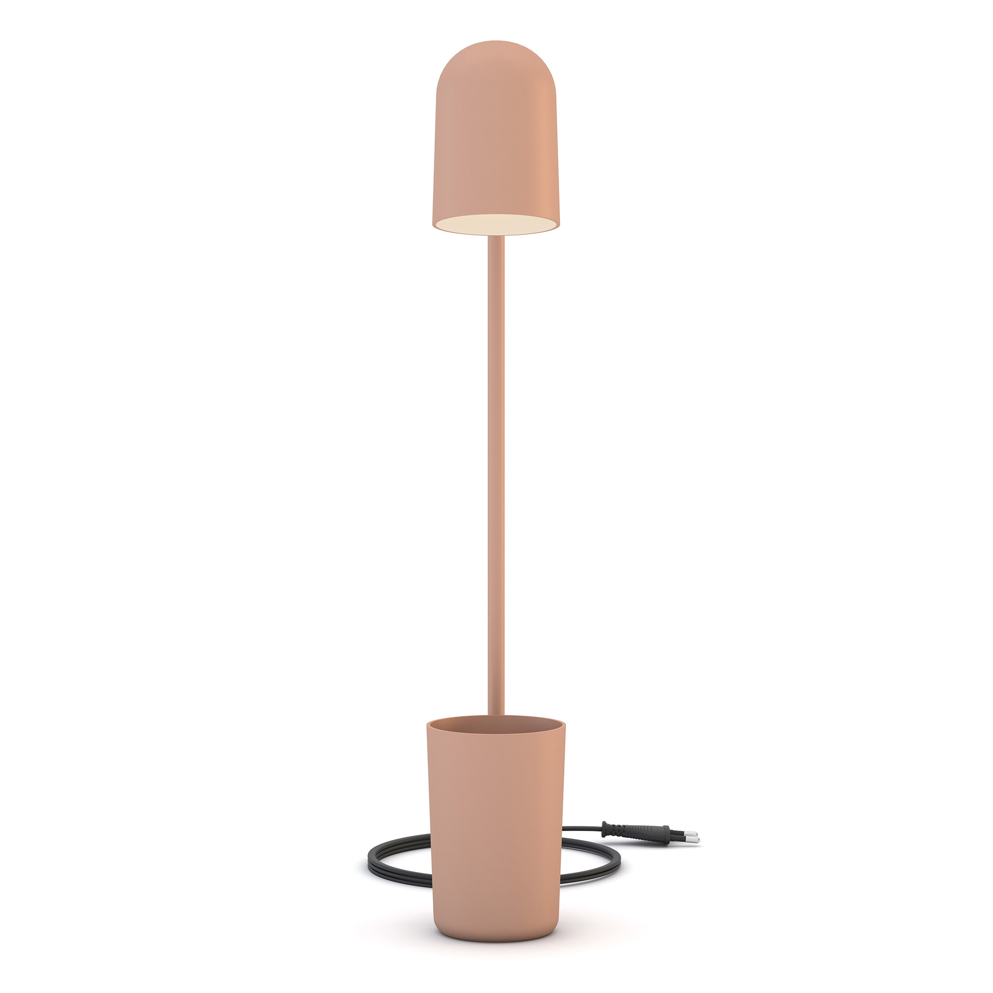 Minimalistische Schreibtischlampe in Terrakotta mit USB-Anschluss