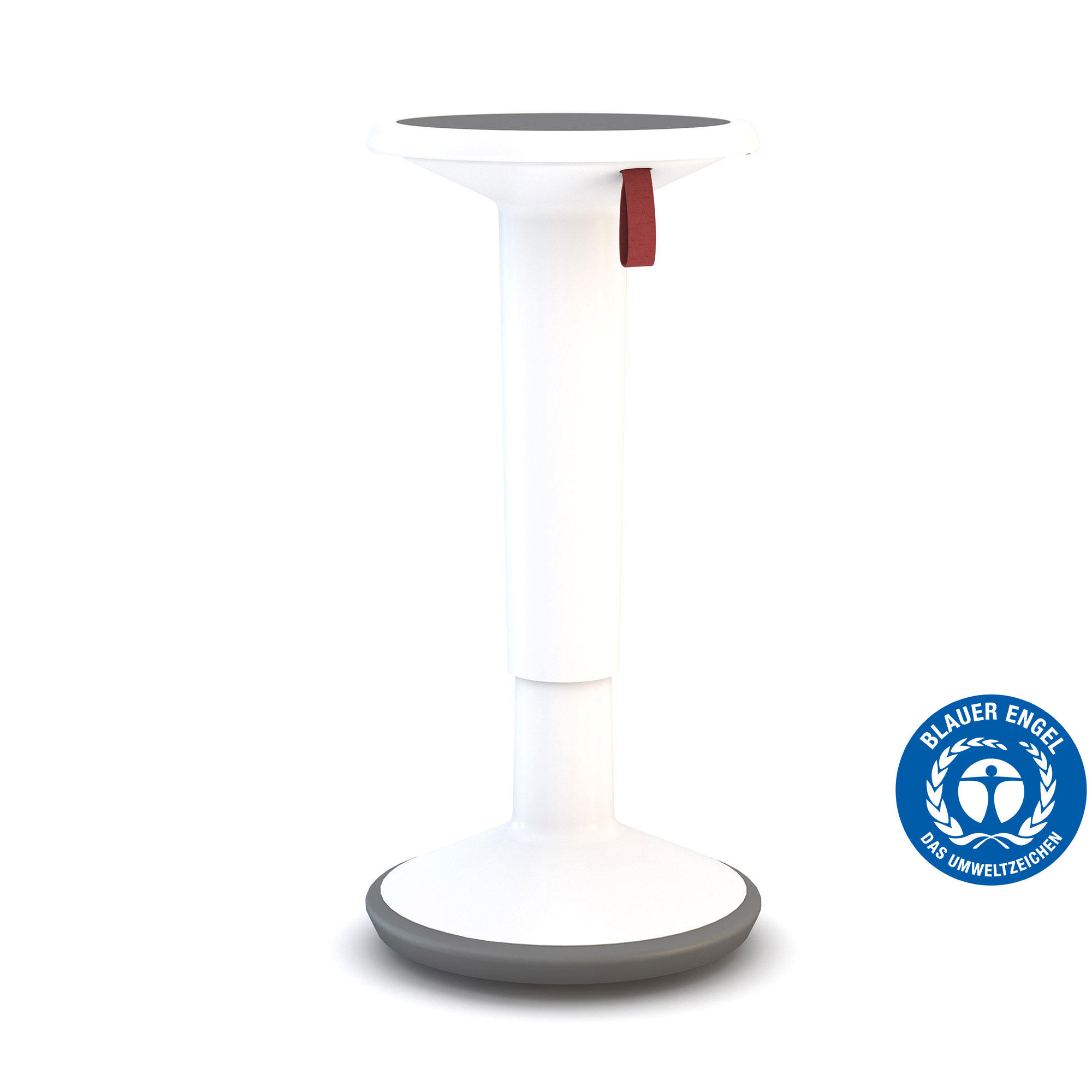 Stehhocker mit dynamischer Standfläche und Umweltzeichen Blauer Engel