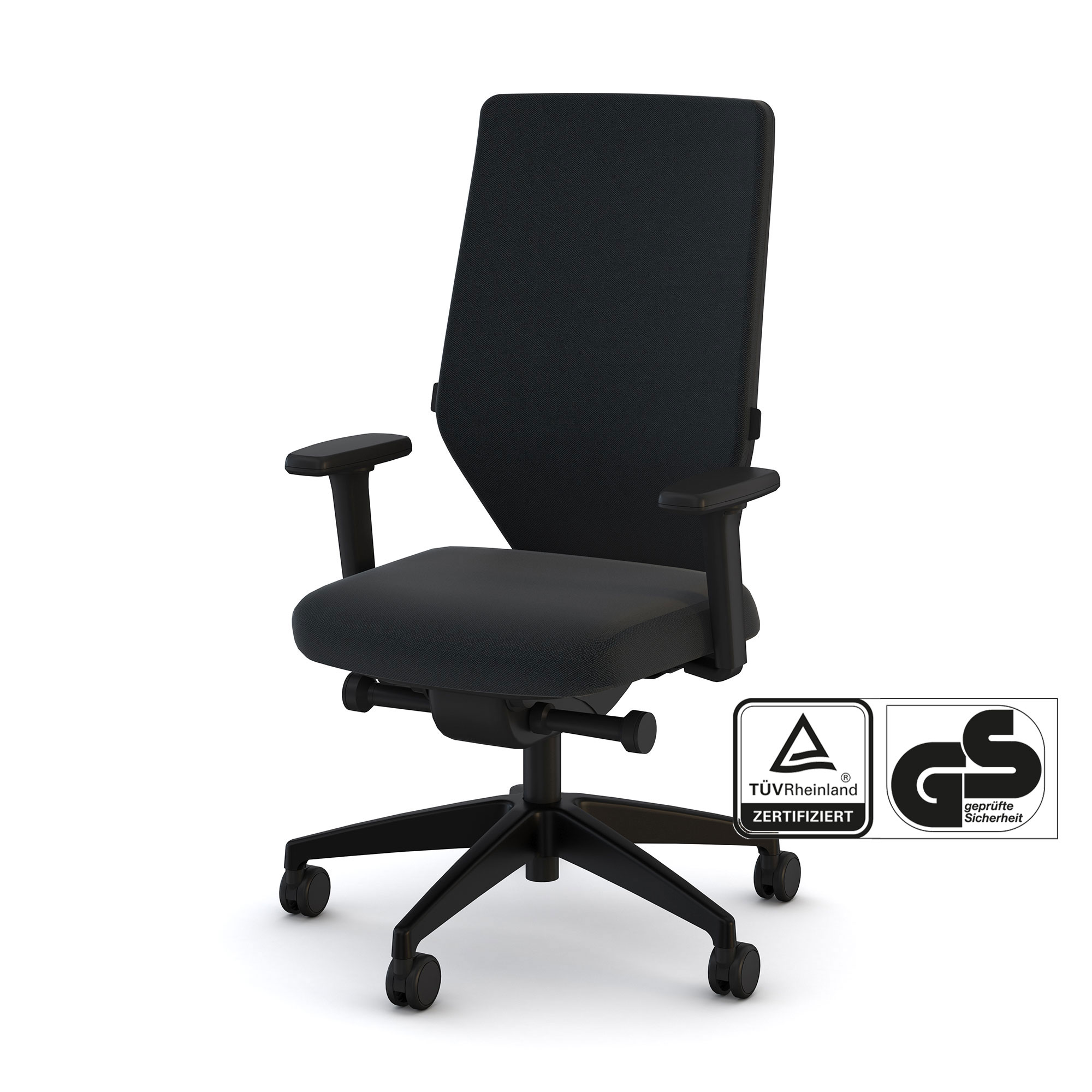 Ergonomischer Bürostuhl in Schwarz mit TÜV Rheinland und GS Zertifikat