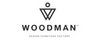 Logo der Marke WOODMAN – Designorientiertes Emblem mit stilisiertem Möbel-Symbol, schwarz auf weißem Hintergrund, klar und modern