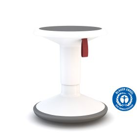Ergonomischer Hocker in Weiß mit 'Blauer Engel'-Umweltsiegel